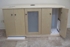 Custom Built Dual Side Cat Box Cabinet With Pullout Litter Catch Trays
