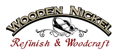 Wooden Nickel Logo with White Outline