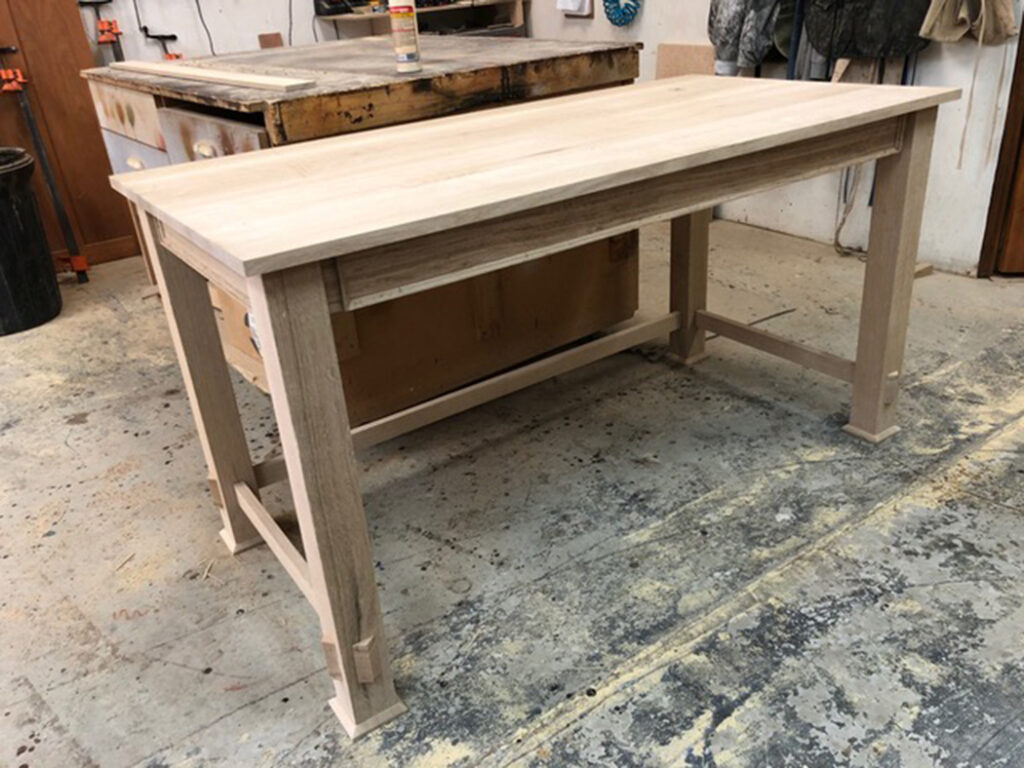 Custom Built Library Desk Sanded and Ready to Be Stained