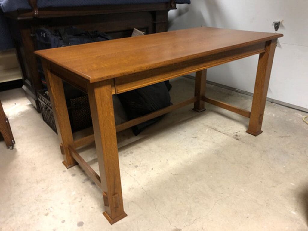 Newly finished library desk