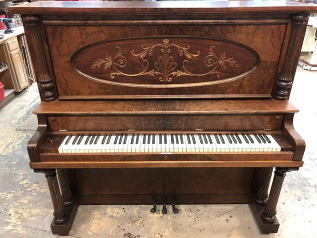 PA Starck Upright piano refinished front view