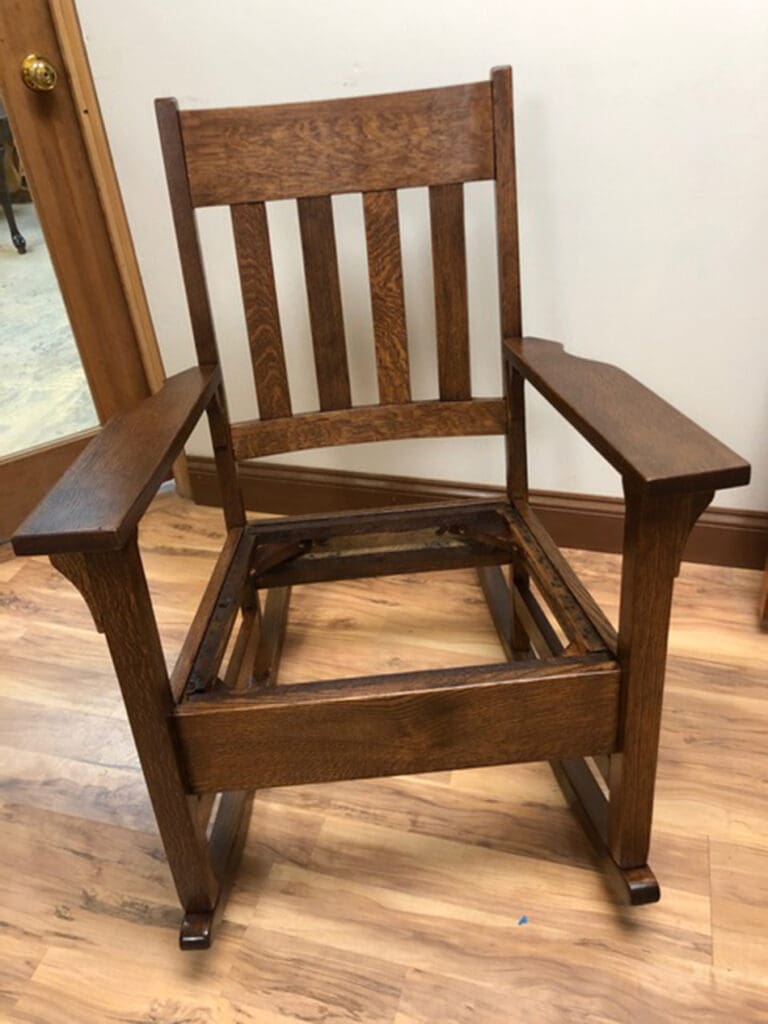 Newly finished oak rocker